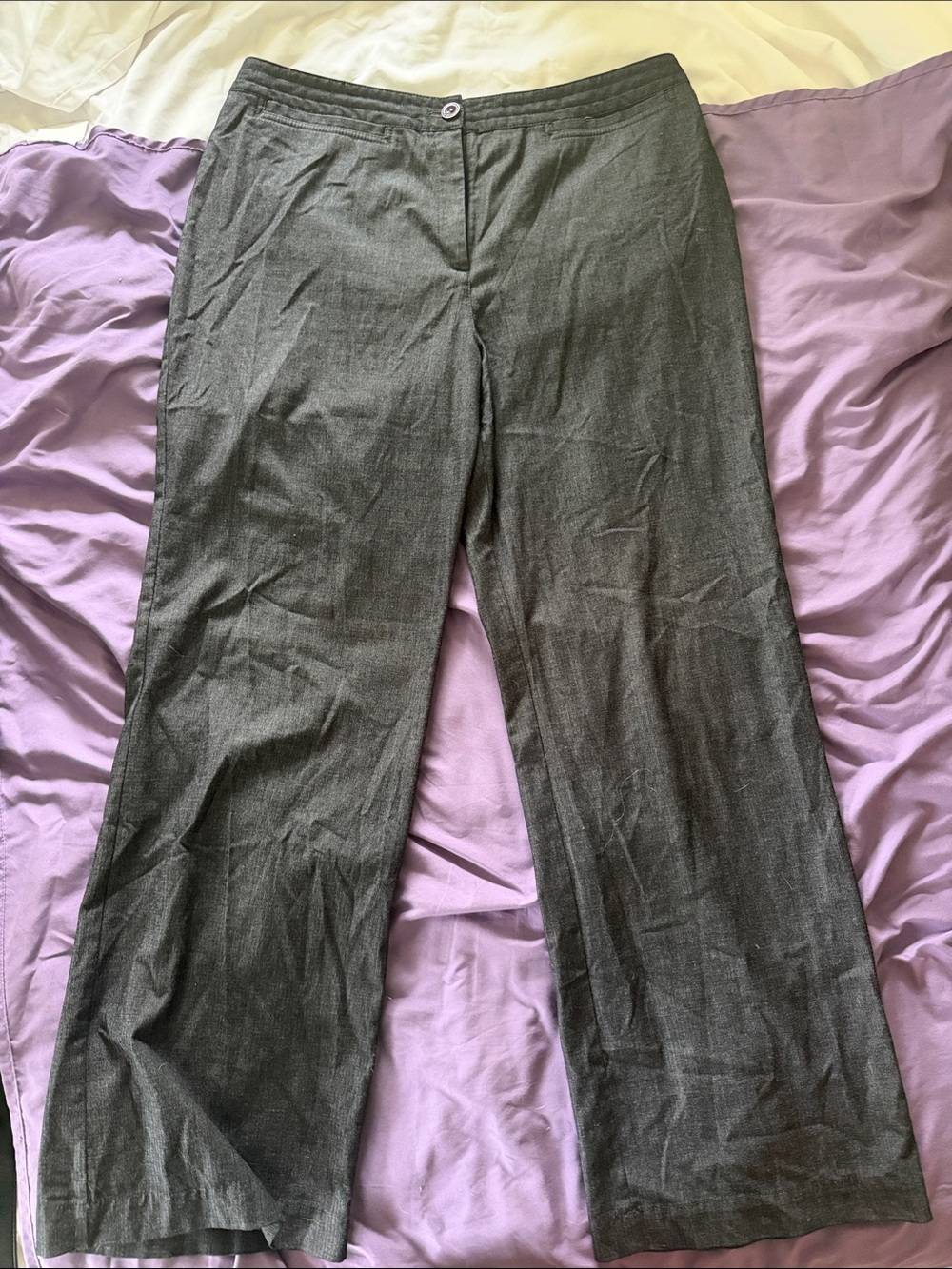 J. Jill Women's Gray Wide-Leg Trousers